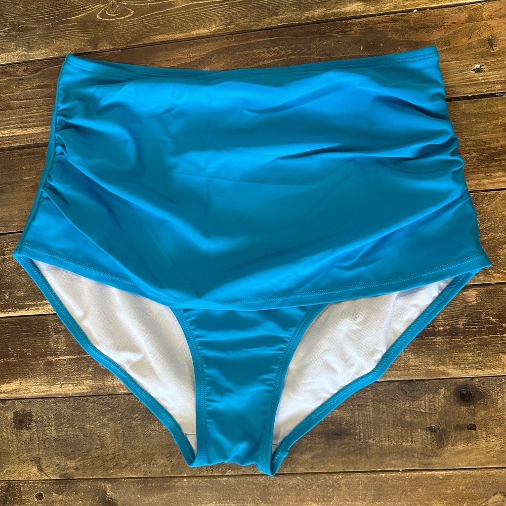 Bright Solid Blue High Waist L Bikini Bottom Perfect To Mix And Match NWOT